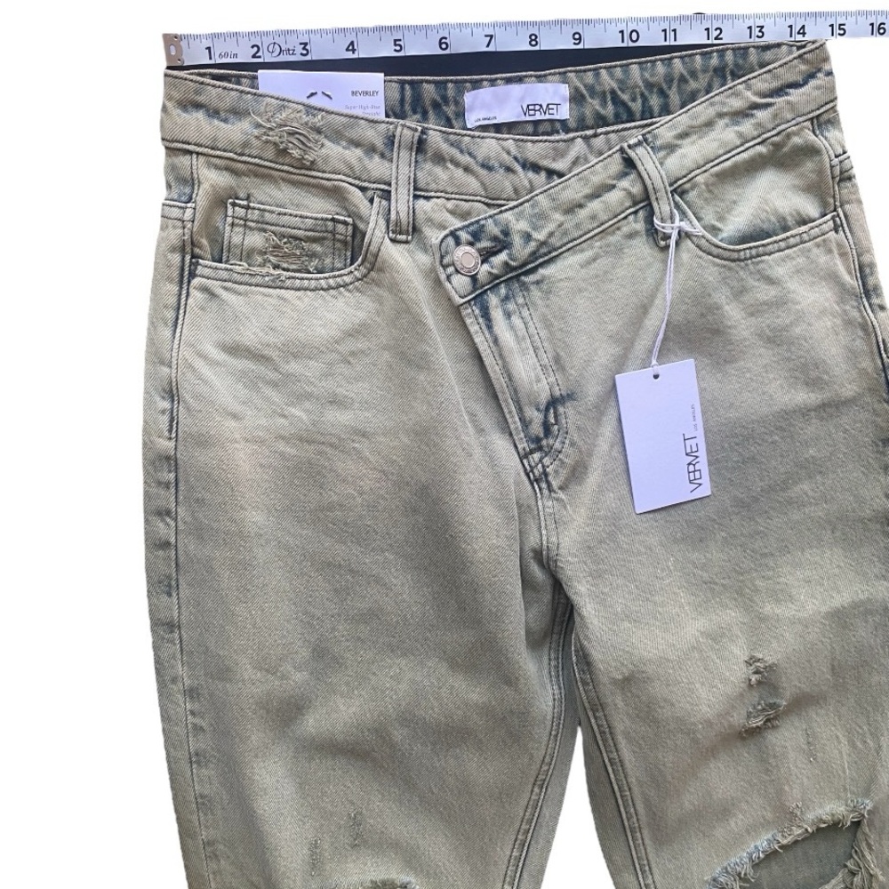 Vervet Beverly Super High Rise Straight Distressed 100%‎ Cotton Jeans Size 27 - Picture 3 of 12